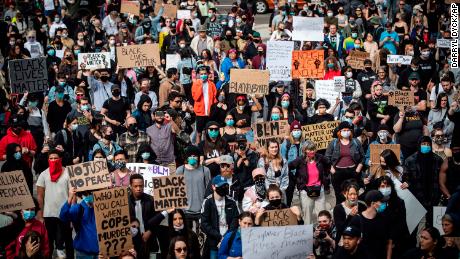 Thousands of people gathered on May 31 for a peaceful demonstration in Vancouver to protest against racism.