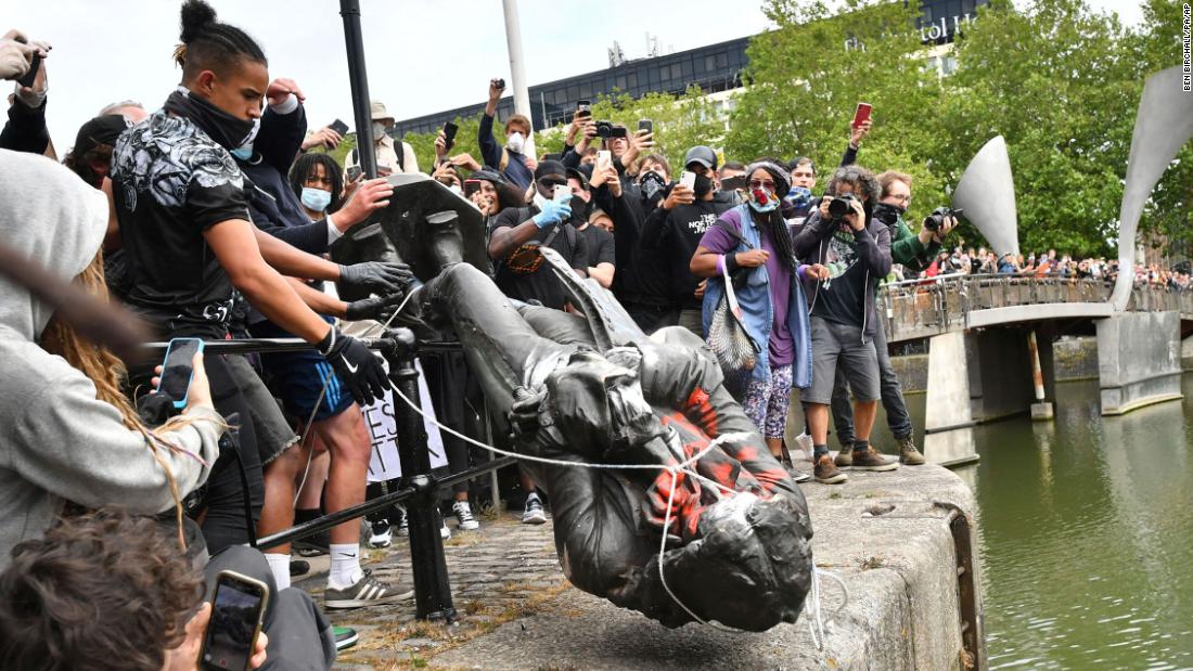 Protesters smashed the slave trader's statue as anti-racist demonstrations were held worldwide
