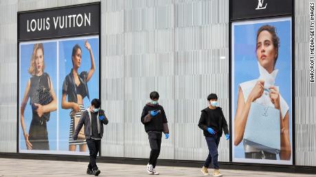 A closed Louis Vuitton store in Wuhan in March. Its parent company, LVMH, told investors in April that with the reopening of the market, sales increased for most of its brands in China.