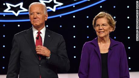 Biden and Warren appeared on October 15, 2019, for the fourth Democratic primary debate of the 2020 presidential campaign season, hosted by the New York Times and CNN at Otterbein University in Westerville, Ohio. 