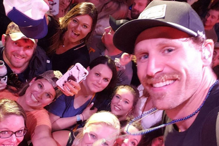 Chase Rice hit the concert with hundreds of unmasked fans