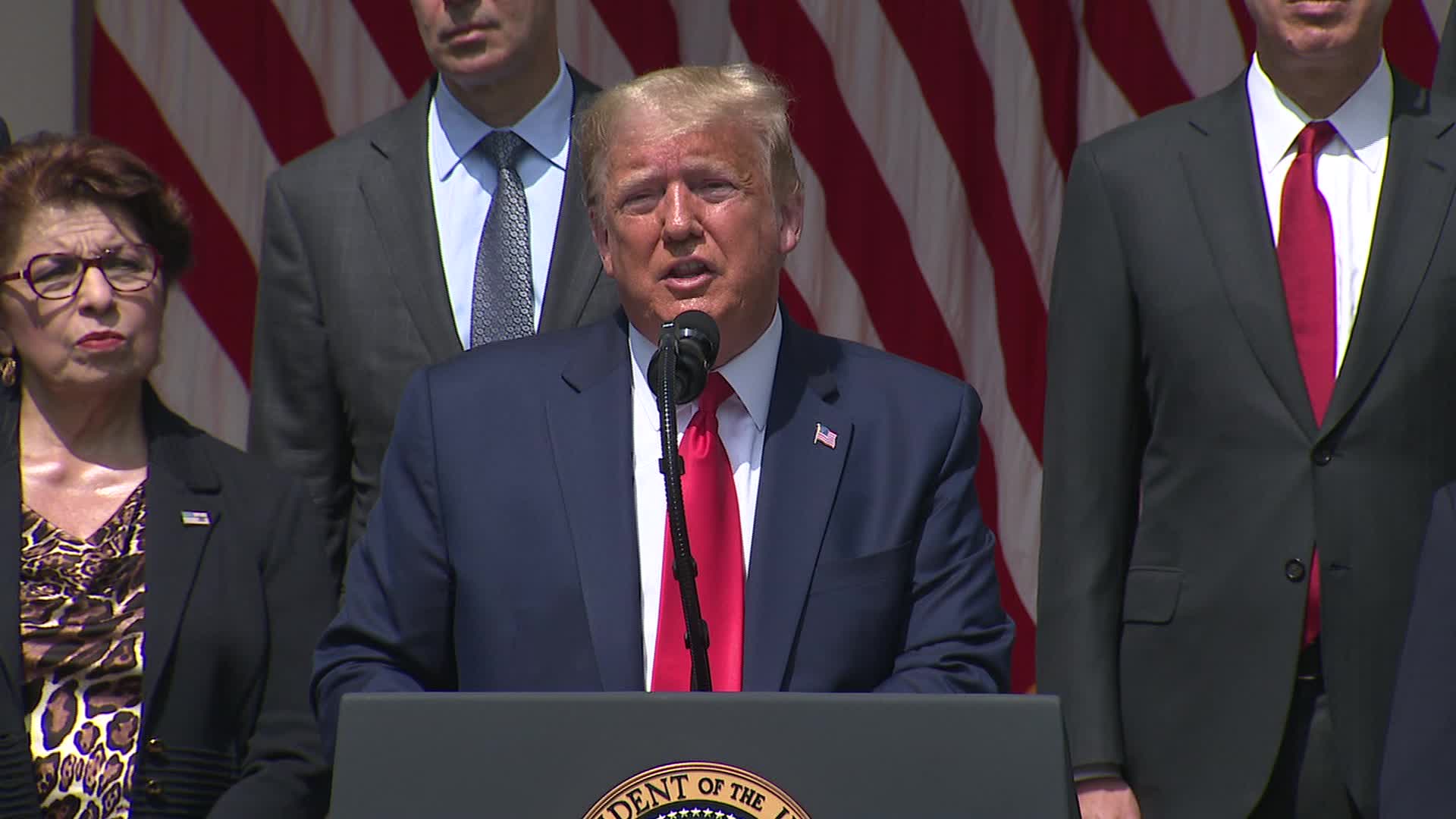President Trump speaks at a press conference at the White House in Washington on June 5.