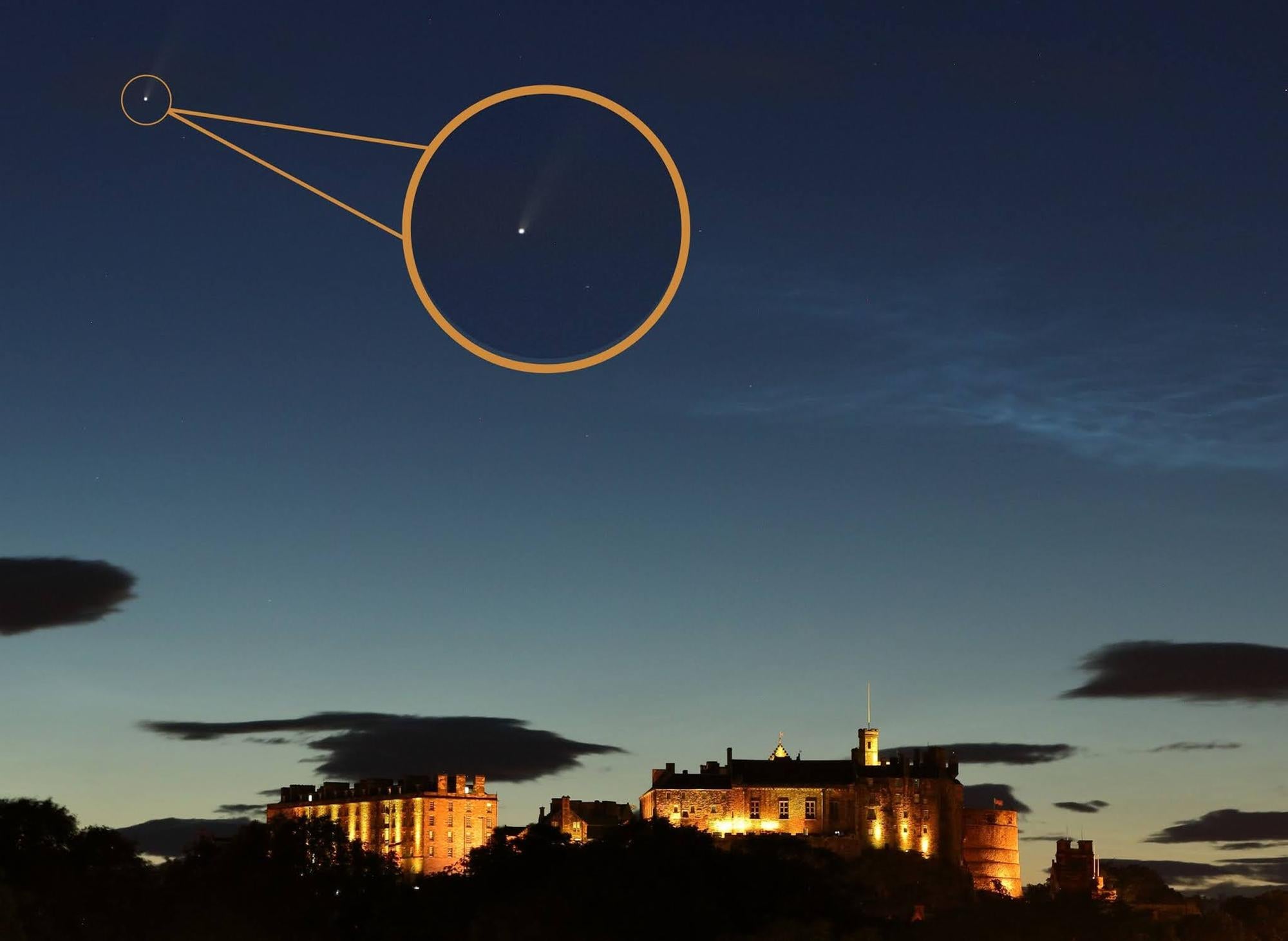 Astonishing photos show Neowise comet flying over Edinburgh Castle