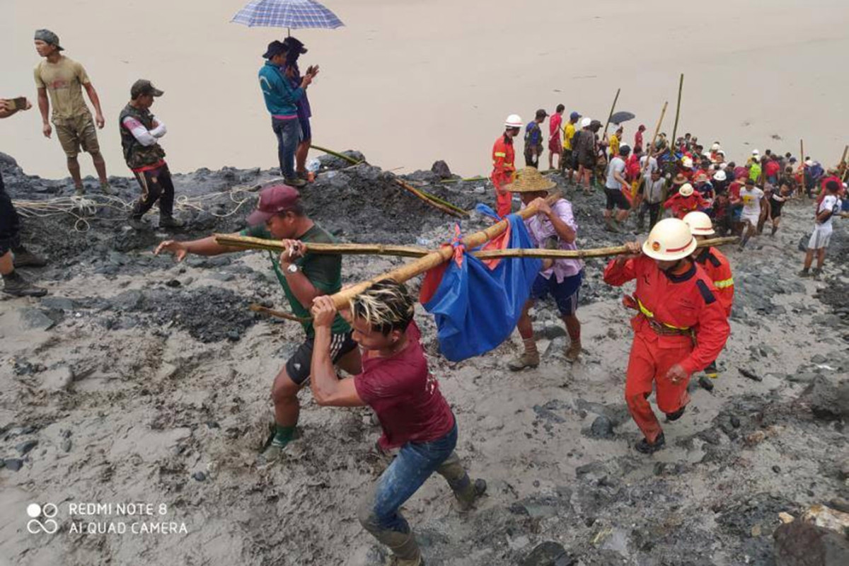 At least 126 people died as Myanmar jade mine collapse buried workers