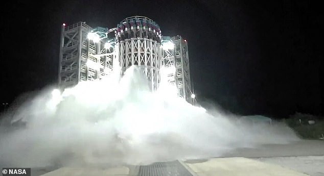 The agency destroyed part of its Space Launch System (SLS) to see how well it would cope under the sort of forces it would experience when launching into orbit.