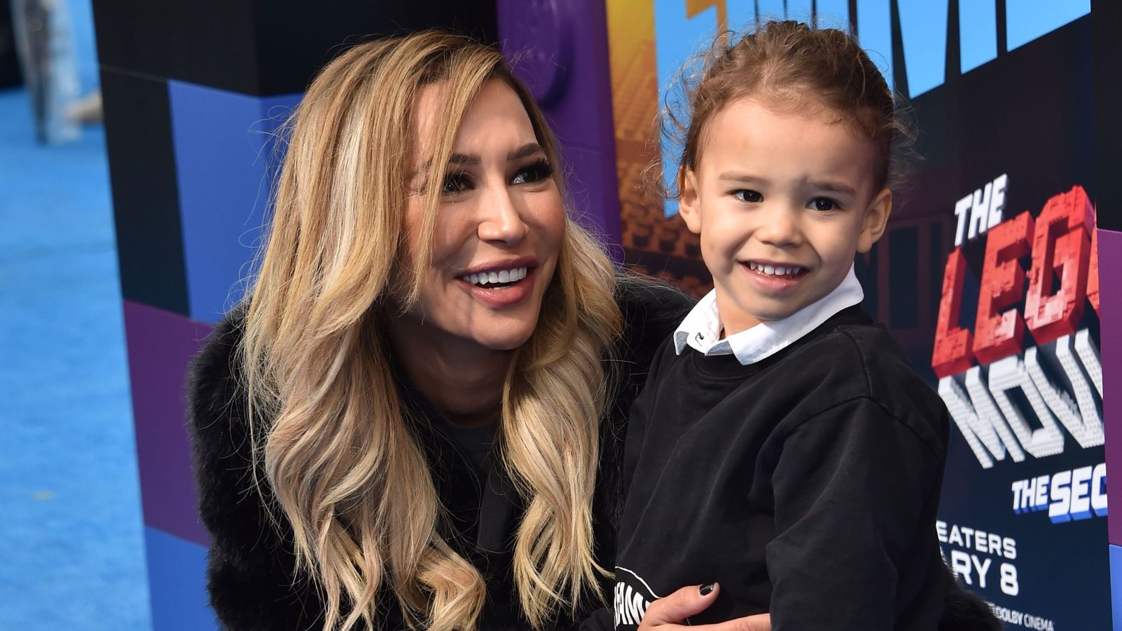 US actress Naya Rivera and son Josey Hollis arrive for the premiere of "The Lego Movie 2: The Second Part" at the Regency Village theatre on February 2, 2019 in Westwood, California
