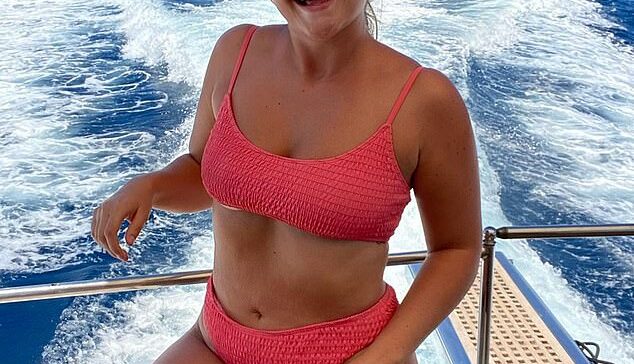 'Unedited': Jacqueline Jossa shared a sensational bikini photo on Tuesday hours after returning to the UK with Dan and their kids from their idyllic break in Greece