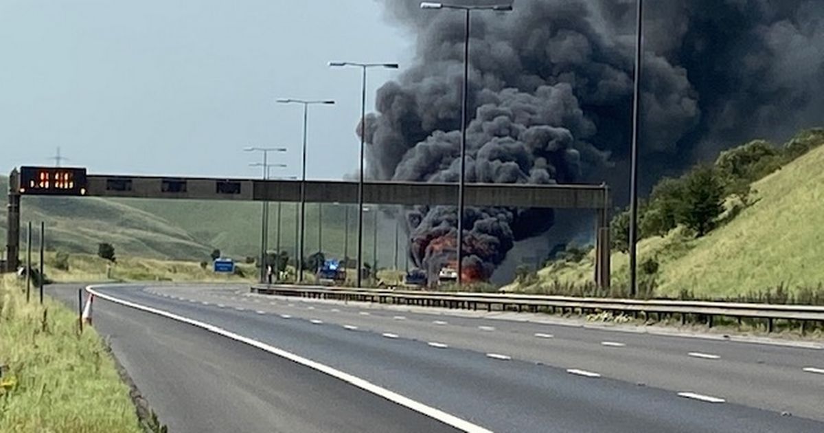 LIVE: M62 closed in both directions after huge HGV fire - updates
